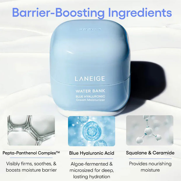 LANEIGE  Water Bank Blue Hyaluronic Cream Moisturizer for Moisture Barrier Repair 50ML